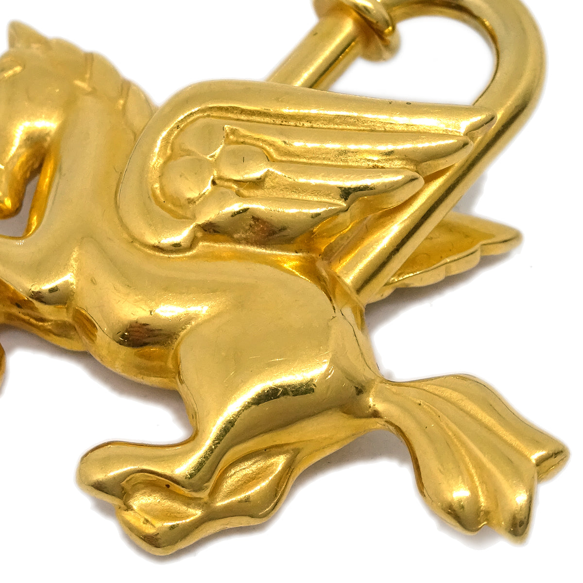 Hermes 1993 Le cheval Pegasus Cadena Gold Small Good