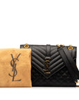 Saint Laurent YSL logo monogram envelope chain shoulder bag black g leather ladies saint laurent