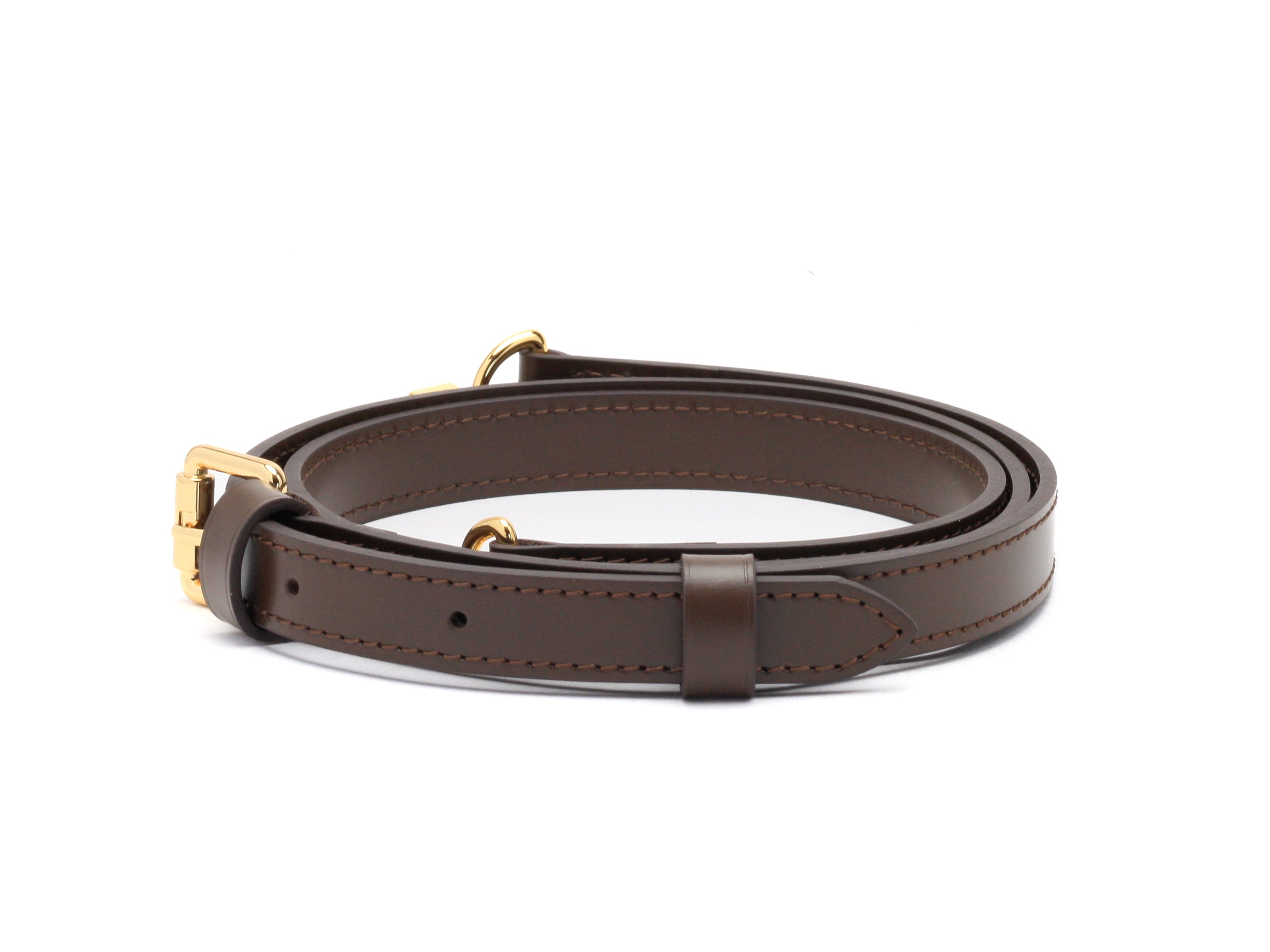 Speedy 25 / 30 Adjustable Dark Brown /beige Vachetta Leather Strap  Replacement With Gold Clasps 18mm/0.7 Inch Wide 122cm/48 Inches Long 