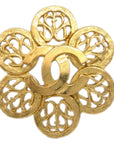 Chanel Flower Brooch Pin Gold 95A