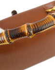 Gucci Medium Convertible Bamboo Top Handle Leather Handbag