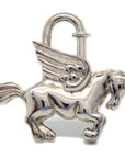 Hermes Le Cheval Pegasus 1993 Cadena Lock Charm Silver Small Good