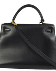 Hermes 1999 Black Box Calf Shoulder Bag