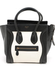 Celine Luggage Micro  Handbag Black X White