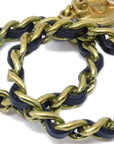 Chanel 1994 Clover Chain Hoop Earrings Clip-On Gold