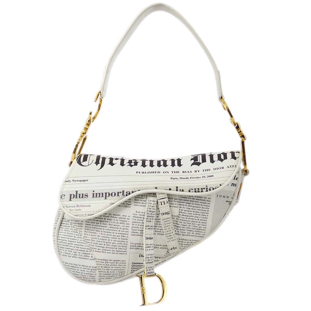 Christian Dior * 2000 John Galliano Small Newspaper Saddle Bag