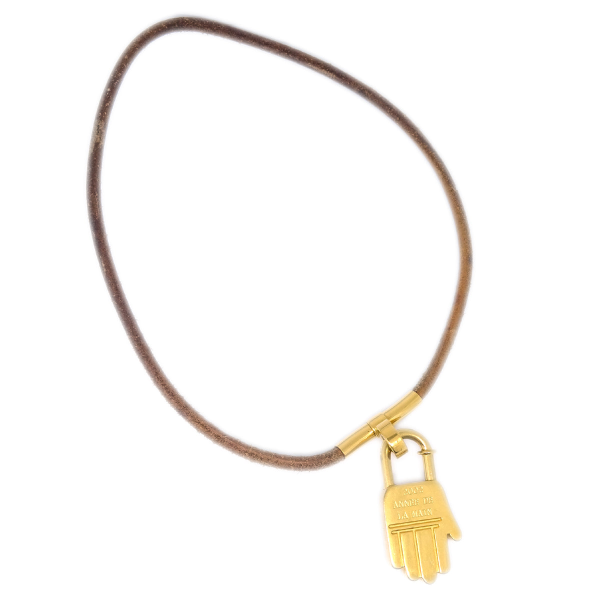 Hermes Hand 2002 Cadena Pendant Choker Necklace Gold – Timeless 