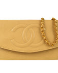Chanel 1997-1999 Timeless Wallet on Chain WOC Beige Caviar