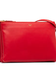 Celine Trio   Shoulder Bag Red PVC Leather  Celine
