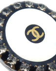 Chanel 1997 Mother of Pearl & Crystal Earrings Clip-On
