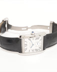 Cartier tank MC W5330003 SS  leather AT silver sign plate