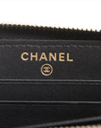 Chanel Matrasse Caviar S Compact Wallet Black Gold  29th