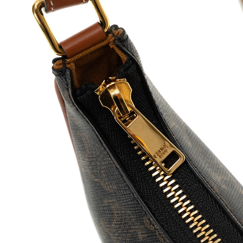 Celine f Mini Handbag One-Shoulder Handbags Brown PVC Leather  Celine