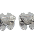 Chanel CC Rhinestone Earrings Clip-On Silver A13V