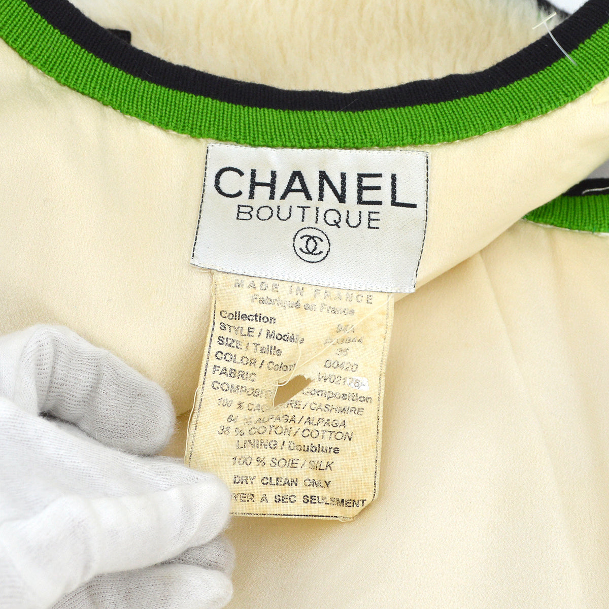 Chanel * Fur Sleeveless Vest Jacket Ivory 94A 