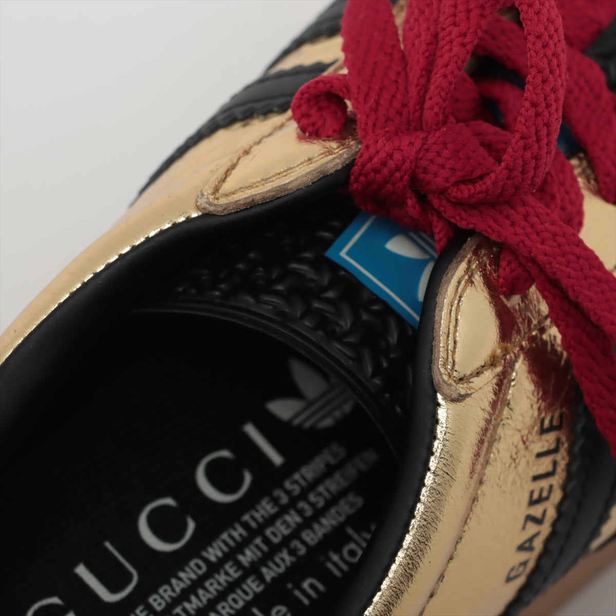 Gucci x Adidas Gasel Patent Leather Trainers EU36  G x Black 725628 Wadixol Change  Box Bag