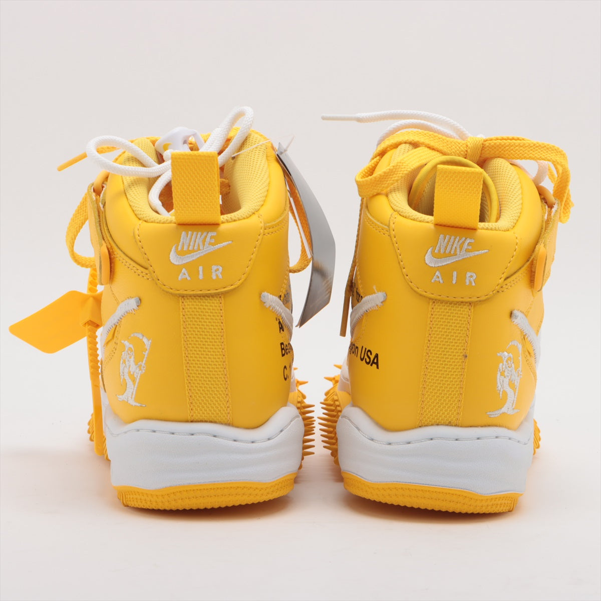 Nike x Off White AIR FORCE 1 MID Leather Hi-Cut Sneaker 28.5cm Men White x  Yellow DR0500-101