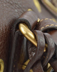 Prada Brown Perforated Leather Handbag