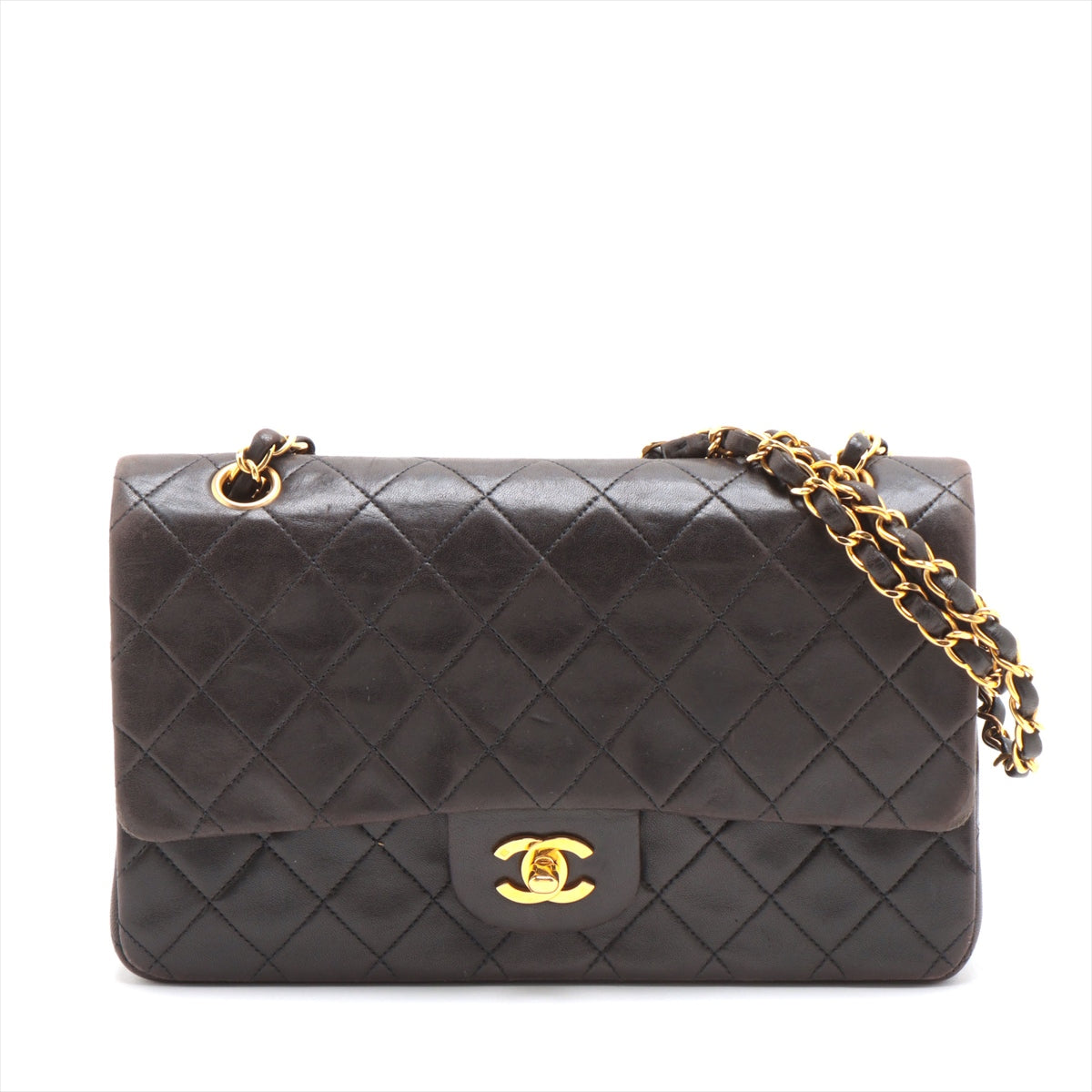 Chanel Matrasse 25 Double Flap Double Chain Bag Black G 3rd A01112 