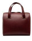 Cartier Masterline Handbag Shoulder Bag 2WAY Wine Red Bordeaux Leather  Cartier