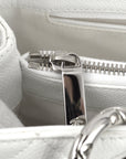Chanel White Caviar Grand Shopping Tote GST Chain Handbag