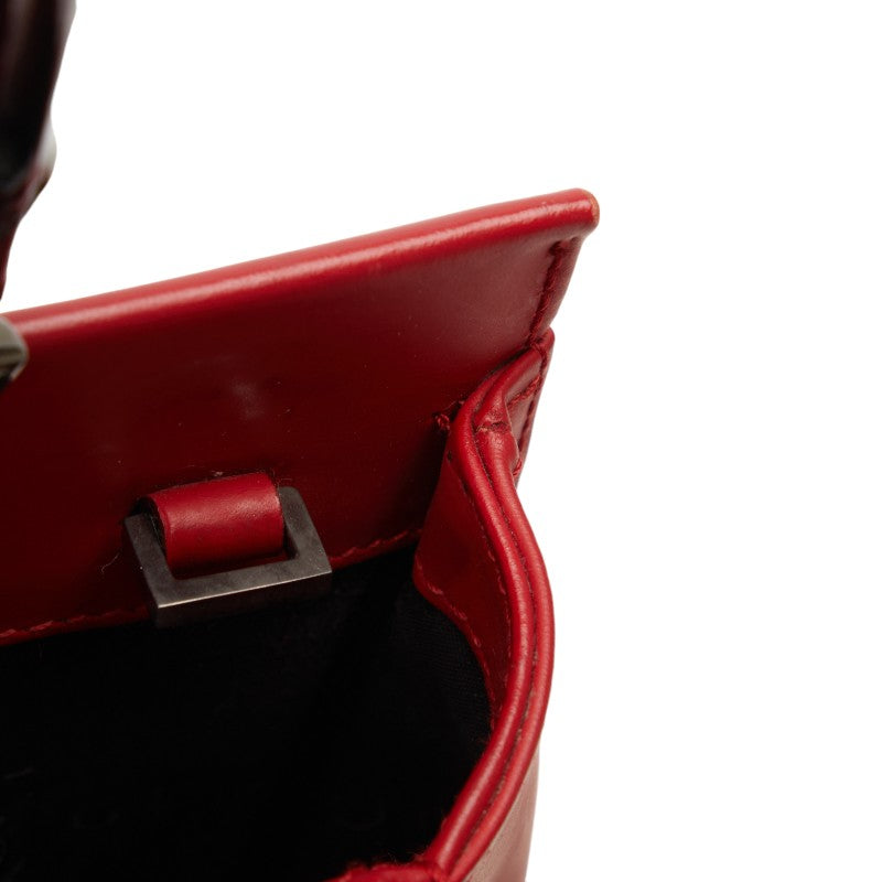 Gucci Bamboo Handbag 002 1016 2123 Red Leather  Gucci