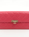Chanel Coco Caviar S Wallet Pink Gold