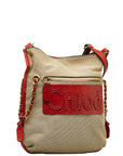 Chloe Harley Sloping Shoulder Bag Beige Red Canvas Leather  Chloe (Ginestapo)