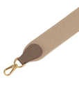 Taupe Premium Cotton / Calfskin Leather Crossbody Bag Strap Replacement