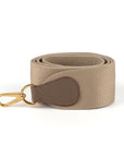 Taupe Premium Cotton / Calfskin Leather Crossbody Bag Strap Replacement