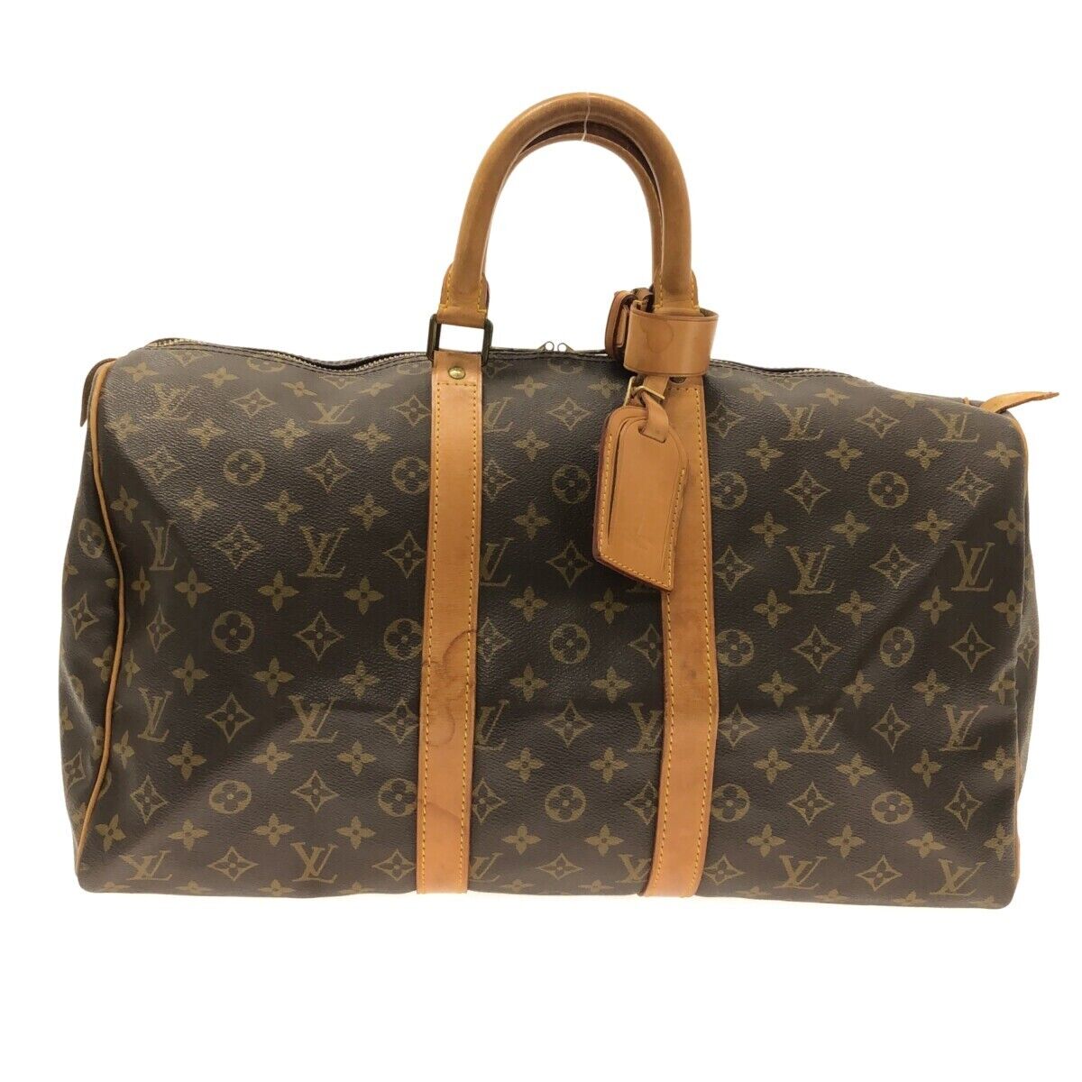 LOUIS VUITTON Keepall 45 Leather Monogram Travel Bag Classic Vintage  Holdall