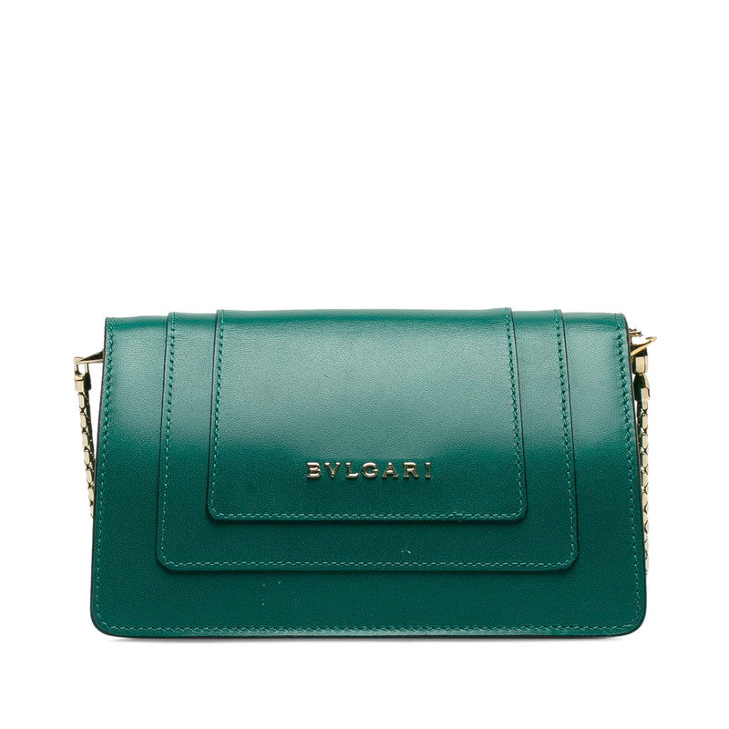 BVLGARI Mini Shoulder Bag in Leather Green Ladies