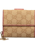 Gucci GG canvas 154183 Double folded wallet canvas/leather beige pink ladies.