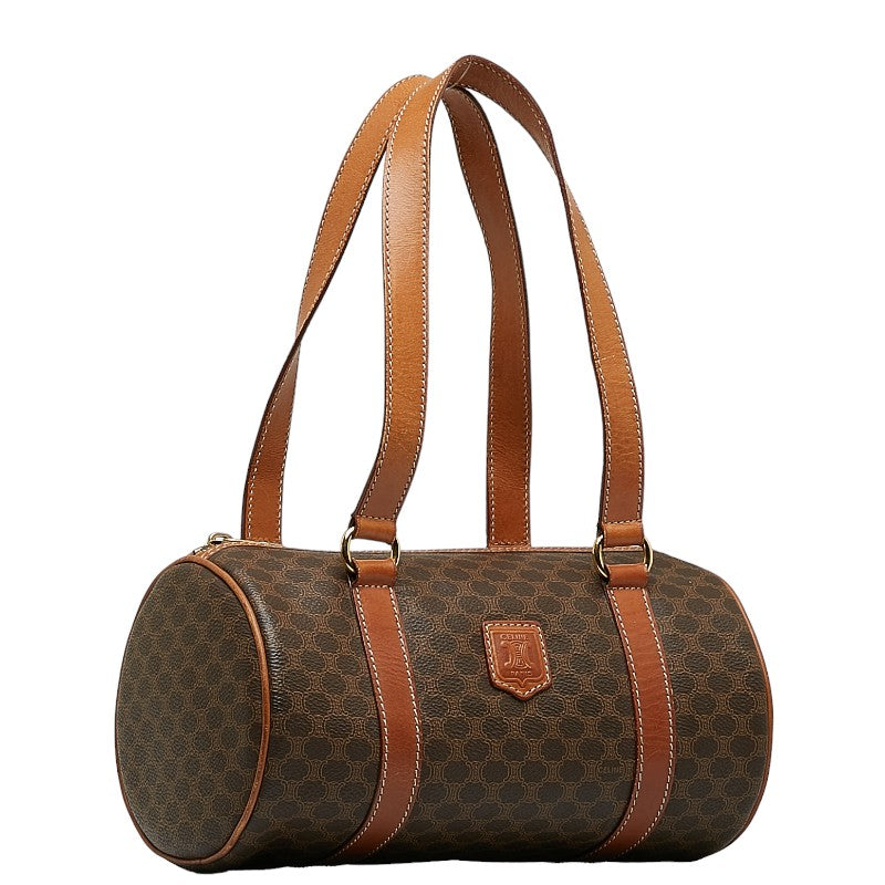Celine Macadam Handbags Mini Boston Bag Brown PVC Leather Ladies