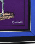 HERMES Hermes Carré 90 Scarf Couvertures et Tenues de Jour Horse Clothing 100% Silk Purple Multicolor