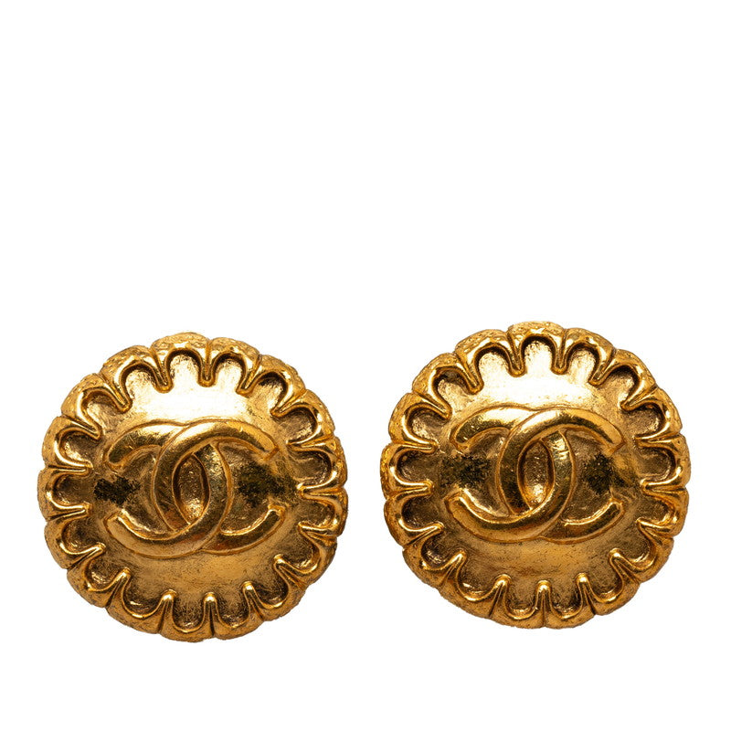 CHANEL Coco Mark Earrings Plated Gold Women&#39;s