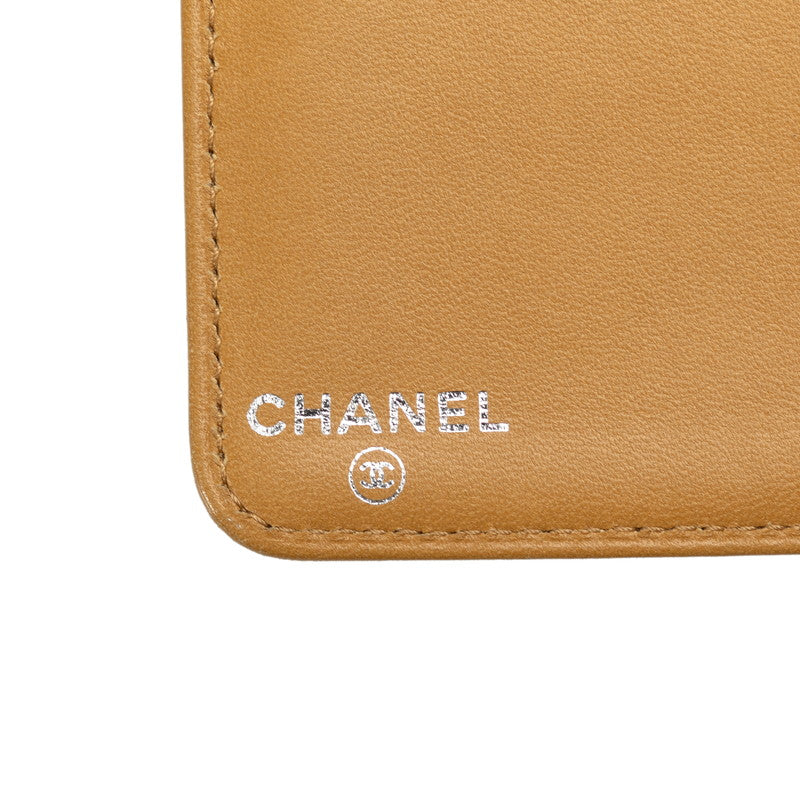 Chanel Chocolate Bar Icon Long Wallet Beige Leather Lady Chanel
