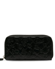 Chanel Matrases Icon ymbol Charm Round Fashner Long Wallet Black Leather  CHANEL