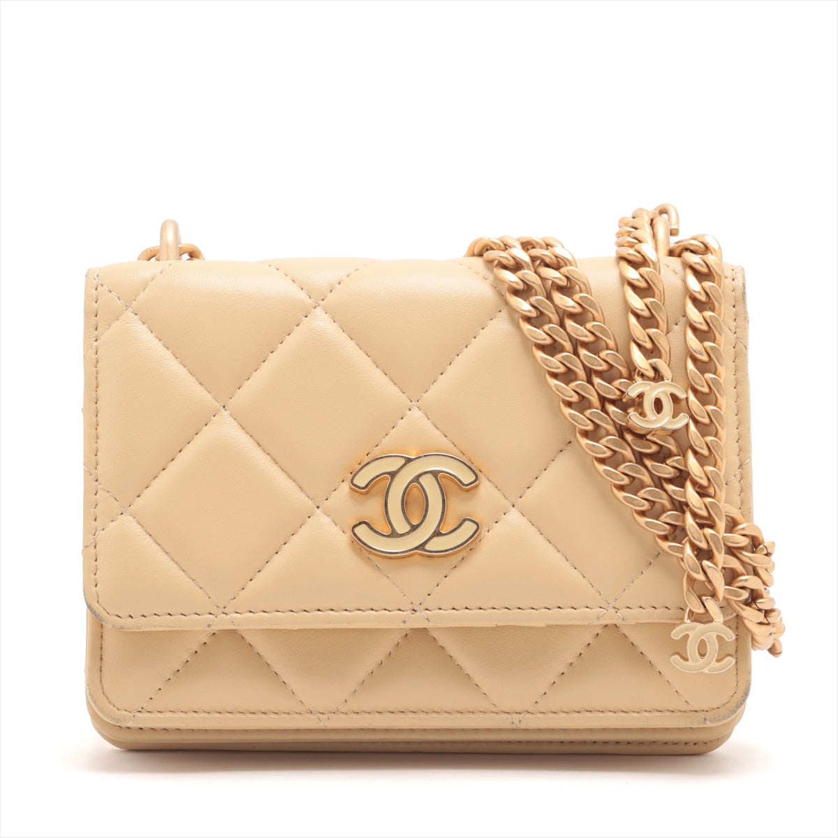 Chanel Matrasse  Chain Wallet Beige Gold  32rd