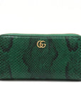 GUCCI GG Marmont Long Wallet Green Green Snakeskin 456117