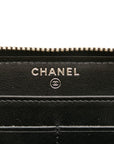 CHANEL Long Zip Wallet in Tweed Denim Blue
