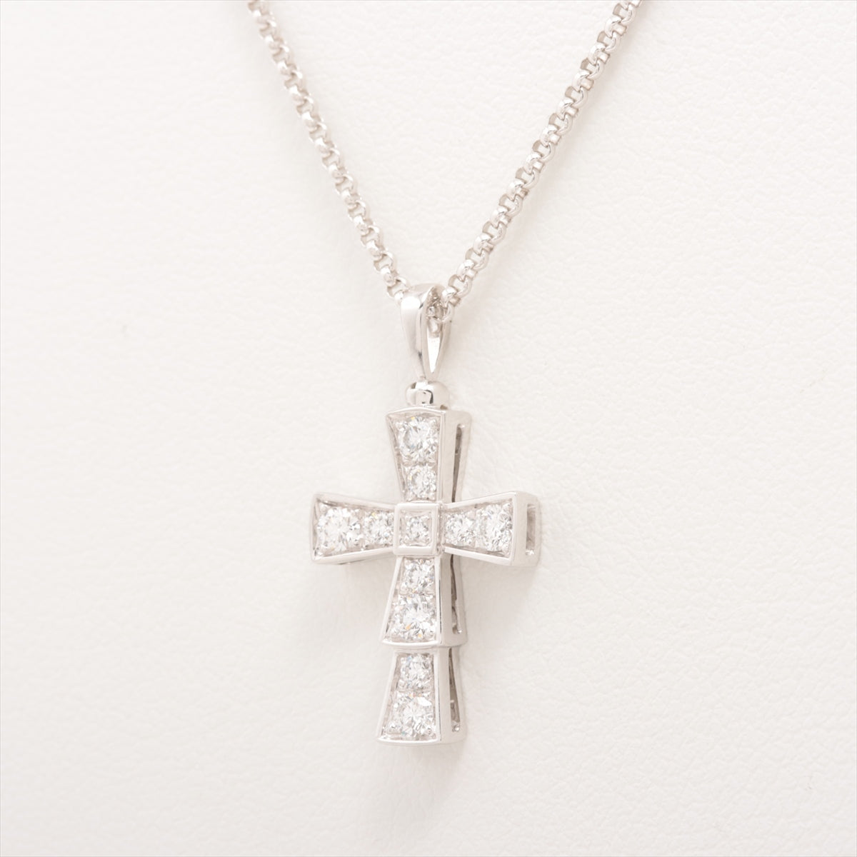 Bulgari Selpenti Cross Diamond Necklace 750 (WG) 6.6g 354038