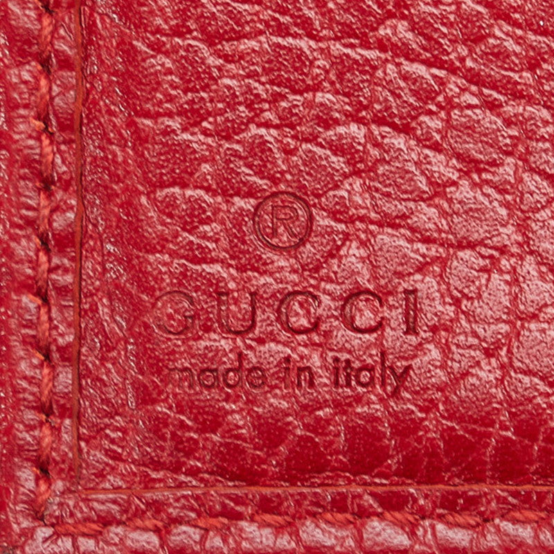 Gucci GG Spring Pitchmarmont Three Folded Wallet 474746 Red Leather Ladies Gucci