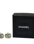 Chanel Rhinestone Coca-Cola Earring Silver Metal  Chanel