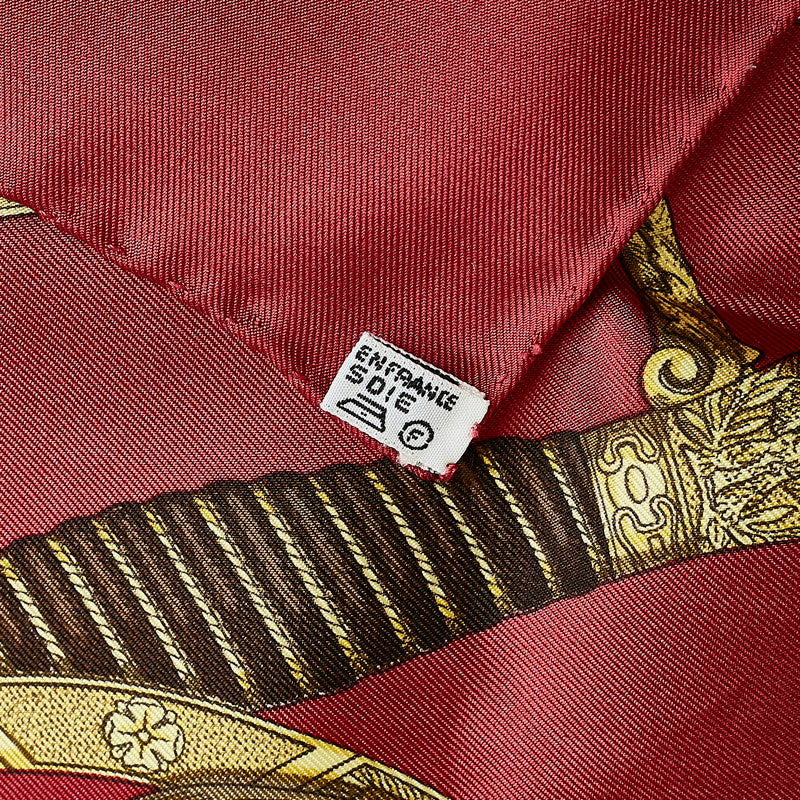 Hermes Carré 90 GRAND UNIFORME tunning Uniform Scarf Red Multicolor Silk  Hermes