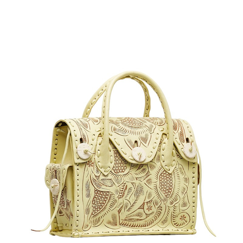 Grace Continental Carving Trives Maestra S Handbags Yellow Leather