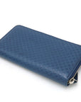 GUCCI Gucci Diamonds Round  Long Wallet Leather Blue Blue Silver  307990  Gucci Diamonds Round Fashner Long Wallet Leather Blue Blue Silver Tools 307990