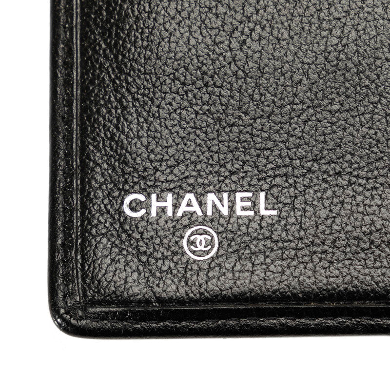 Chanel Coca-Cola Jacket Motif Long Wallet Black Leather Lady Chanel