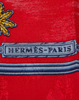 Hermes Carré 90 Joies d’Hiver Scarf Red Silk Ladies Hermes