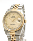 Rolex Day-Just Ivory Signboard SS/YG Combi E Number Men AT Automa Clock 16233 Rolex Day-Just Ivory Signboard SS/YG Combi